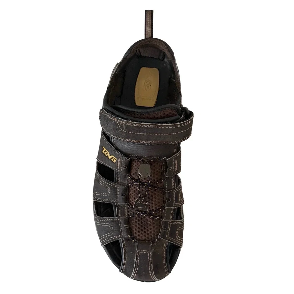 Teva Omnium Men's Brown Closed Toe Hiking Water Sandals ShocPad 1001116 Size 11‎